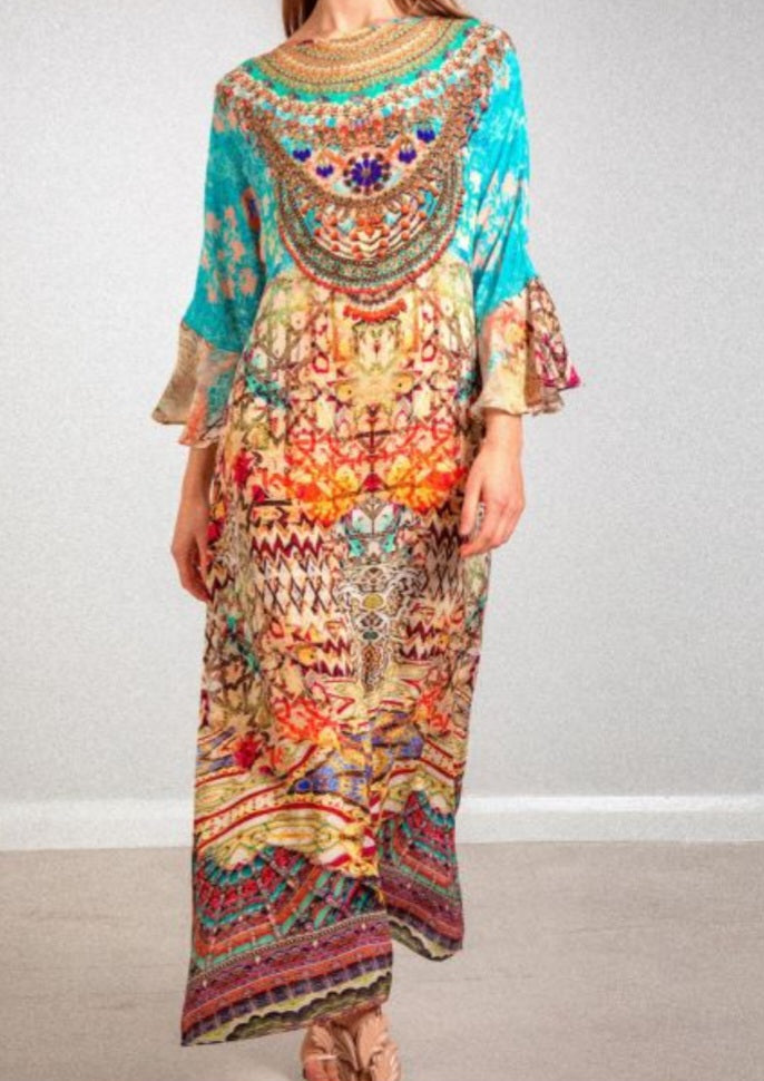 INÒA Arizona frill sleeve kaftan