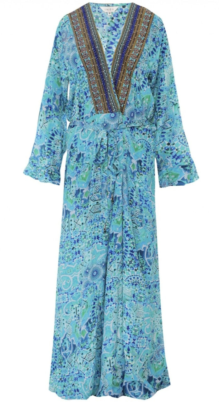 Inoa Blue Atlantis Luxe Silk Robe