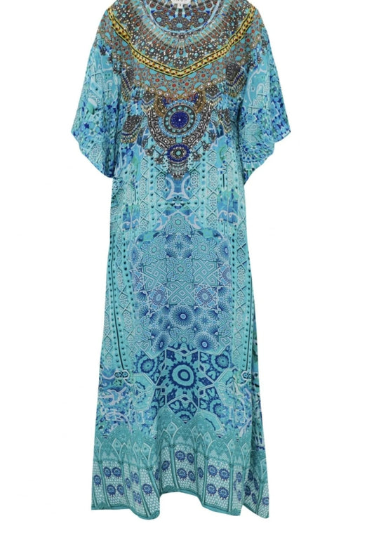 INÒA Atlantis Long silk kaftan