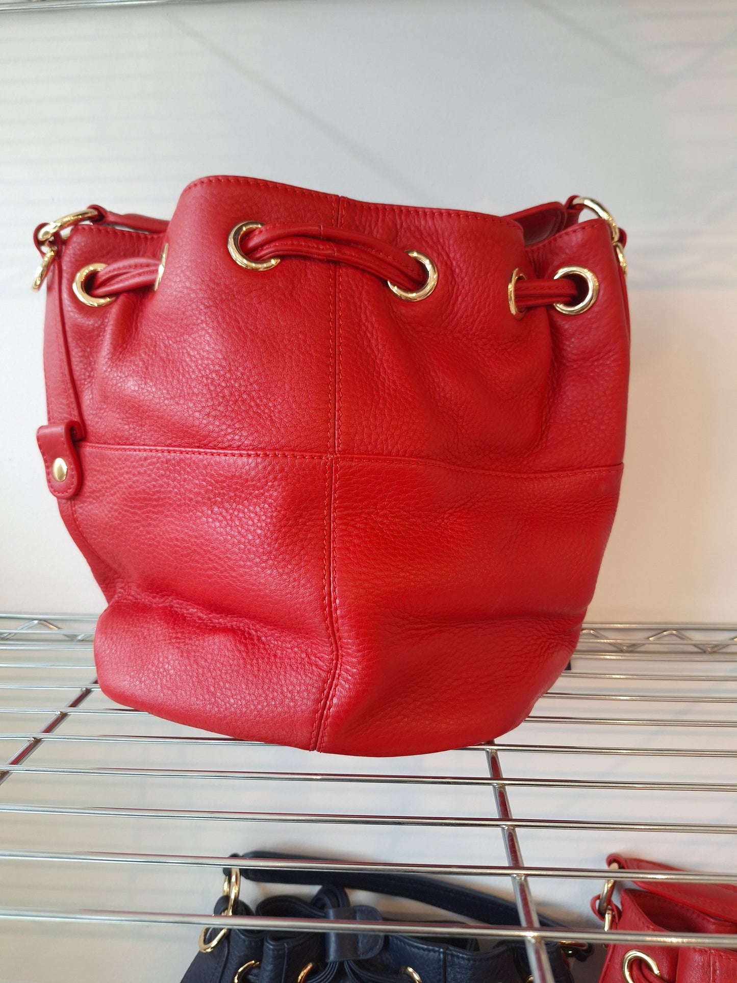 Leather bucket bag