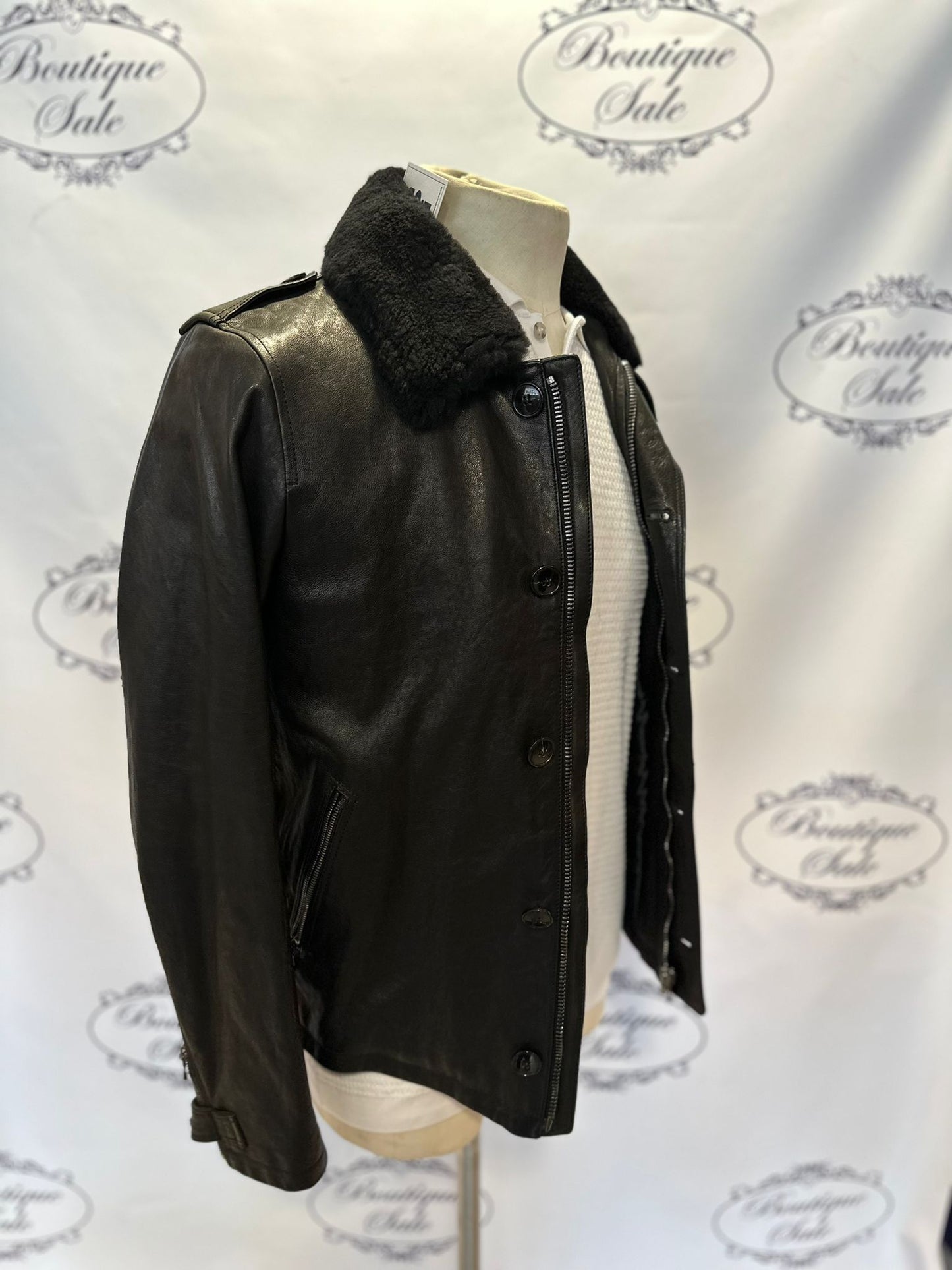 Noi Collection Leather shearling jacket