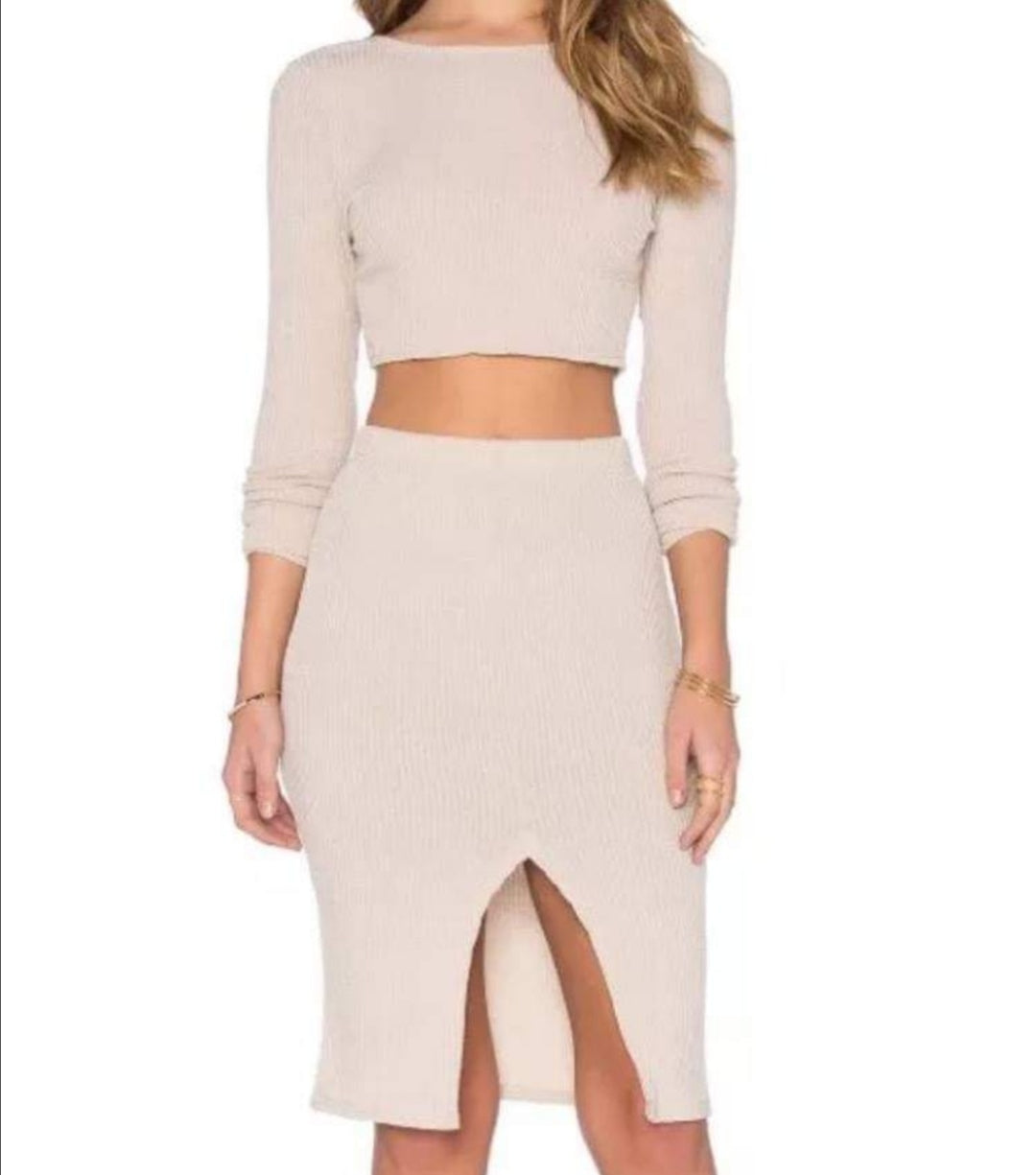 Toby Heart Ginger Co-Ord set skirt top biege