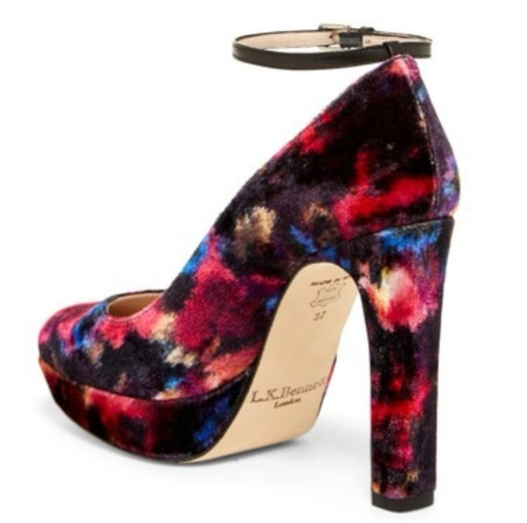 L K Bennett Sabina velvet court shoes